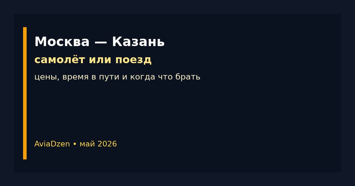 Москва — Казань: самолёт или поезд, цены и время в пути