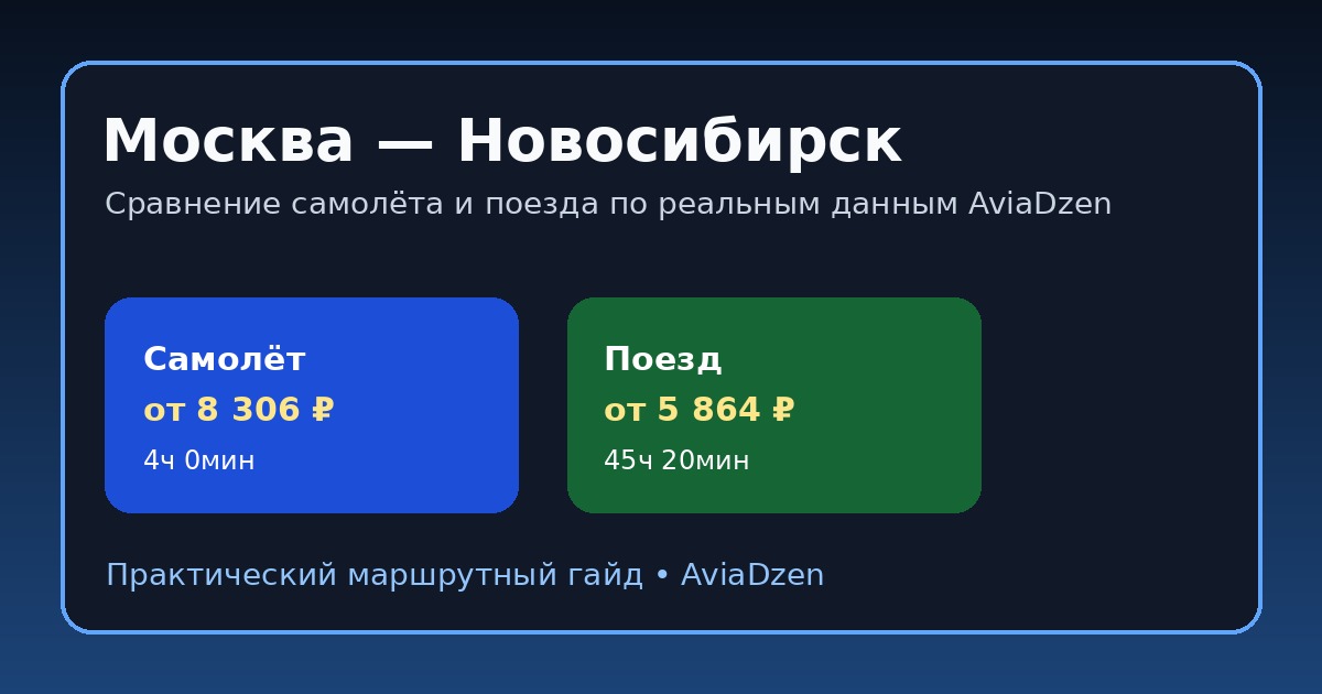 Москва — Новосибирск: сравнение самолёта и поезда по данным AviaDzen