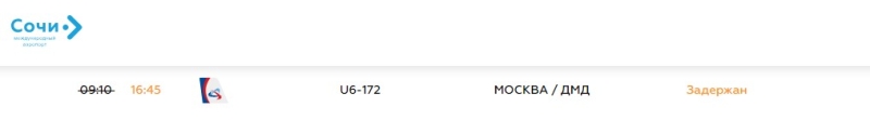 Уральские авиалинии задерживают вылеты из Москвы в Сочи и обратно